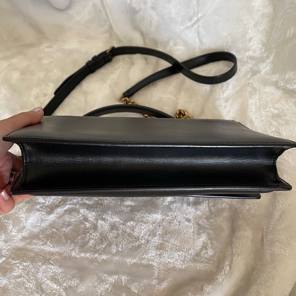 Saint Laurent YSL Medium Sunset Top Handle Black and Gold Handbag/Crossbody. - Picture 11 of 15